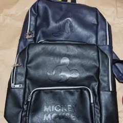 ☆新品・未使用☆ ディズニー PUレザー 型押しスクエアリュック 2個セット