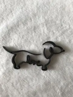 ダックスフンド love ウォールデコ ブラック