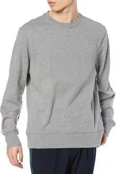 メンズ 長袖 スウェット シャツ クルーネック ヘザーチャコール L