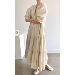 Jewelobe ロングワンピース カーディガン ベージュ