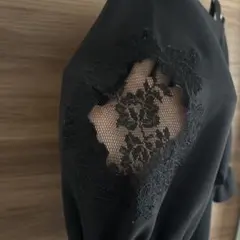 【美品】袖レースチュニック 五分袖