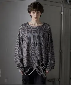 grancy 総柄ラインストーングラフィックロンT Sサイズ