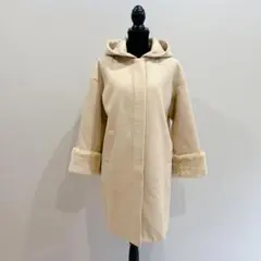 ⚫︎LOWRYS FARM 【M】フード付きベージュロングコート 2way