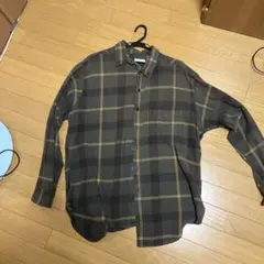 JCREW オリーブグリーンとブラウンのチェック柄ネルシャツ 長袖シャツ