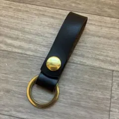 【茶芯ブラック】　クロムエクセル　ベルトループ キーリング　真鍮