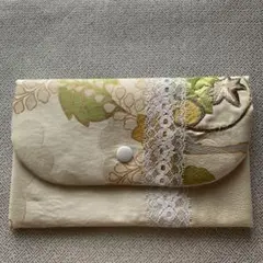 花柄レース装飾マルチケース お薬手帳入れ　　通帳入れ