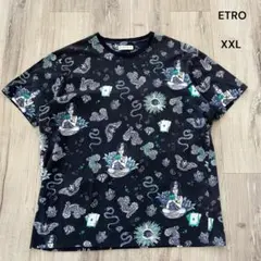 ETRO エトロ Tシャツ ネイビー XXL 総柄 ペイズリー 大きいサイズのサムネイル