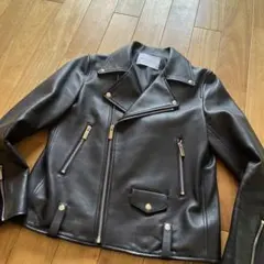 UNITED ARROWS ブラック羊ダブルレザージャケット38