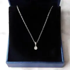 050Nc【高品質✨】ネックレス　一粒石　3.5mm　小粒　大人可愛い　シルバー