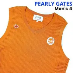 PEARLY GATES パーリーゲイツ Vネック ニットベスト オレンジ 4