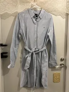 値下げ！ GAP 水色 長袖シャツワンピース M