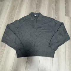 UNIQLO　スムースコットンリラックスポロセーター　L 　グレー