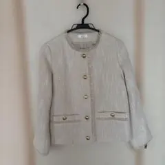 a.v.v ノーカラージャケット ベージュ ツイード調のサムネイル