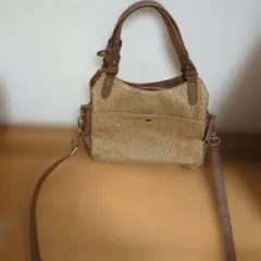 合成繊維と合成皮革の2wayかごバッグ