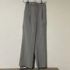 GLOBAL WORK ウツクシルエットパンツ ストレート チェック Sサイズ