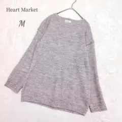 ハートマーケット M 長袖ニットセーター 薄手 ウール混