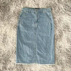 『UNITED ARROWS』　デニムスカート　ひざ丈　ミディ丈　タイト　綿　M