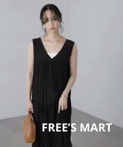 FREE’S MART ワッシャーティアードノースリーブワンピース ブラック