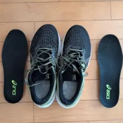 ASICS ランニングシューズ ブラック/イエロー26センチFlyteFoam