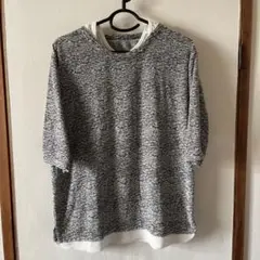 重ね着風、タオル地Tシャツ Mサイズ