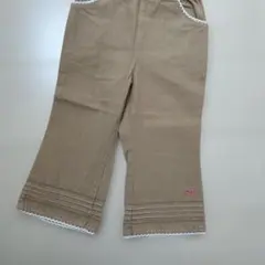 familiar 110cmベージュ ハート刺繍 ロングパンツ