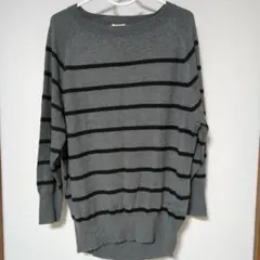 GU　ボーダーニット　グレー系