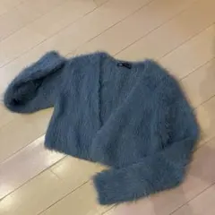 ZARA 青色 モヘアカーディガン 長袖