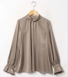 美品♪セオリーリュクス ノースリーブ リボンブラウス とろみシャツ