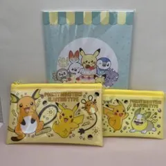 ポケモン文具セット【ピカチュウポーチ＆ポッチャマAノート】