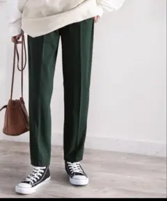 classicalelf ソフトジョーゼットテーパードパンツ　グリーン　Sのサムネイル
