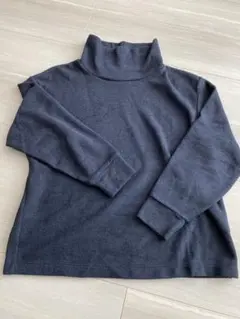 UNIQLO美品　ユニクロ ソフトニットフリースタートルネック ダークグレー