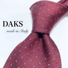 【極美品】DAKS ネクタイ ドット柄 ボルドー 光沢感 フォーマルのサムネイル
