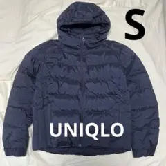 UNIQLO ネイビー　ダウンジャケット フード付き　S