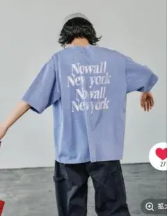ベイフロー SUNSETバックプリント半袖Tシャツ ブルー Mのサムネイル