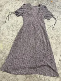 SNIDEL 花柄パフスリーブロングワンピース