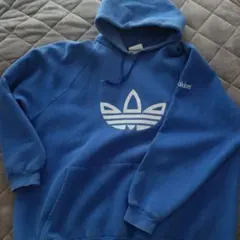 古着　adidas 青 パーカー