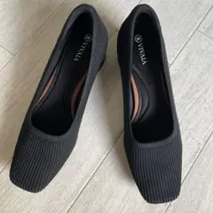 極美品✨VIVAIA パンプス ニット スクエアトゥ チャンキーヒール 39.5のサムネイル