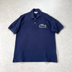 LACOSTE ビッグロゴポロシャツ デカ青ワニ ダークネイビー - メルカリ