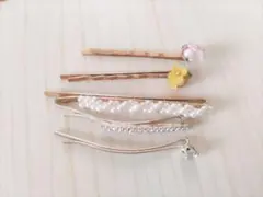 ヘアピン 5個セット 花飾り付き