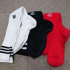 25cm サッカーソックス 3足セット adidas umbro