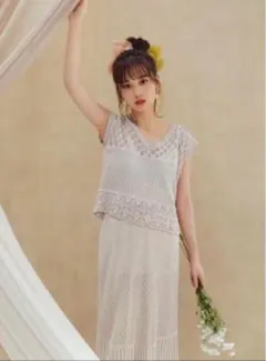 GRL 透かし編みニットXスカートセットアップ[mb1081] Mサイズ