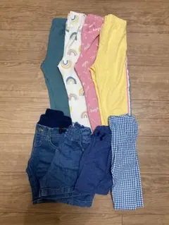 100 女の子 ボトムスまとめ売り 8点 春夏 ズボン ハーフパンツ