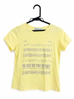igusa 楽譜柄 半袖Tシャツ イエロー