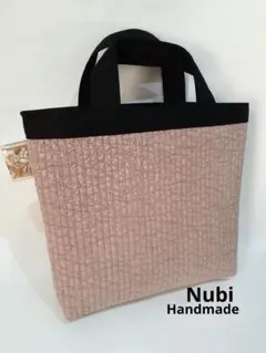 ヌビバッグ　バイカラー　韓国Nubi　ハンドメイド　ココア×ブラック