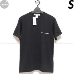 S 新品 トルコ製 コムデギャルソン シャツ ロゴ プリント Tシャツ ブラック