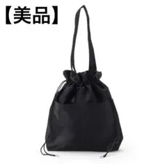 【美品】シャイニー巾着トートバッグ シューラルー 黒 SHOO・LA・RUE