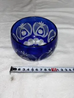 江戸切子堀口硝子八角龍目文瑠璃釉色高台盃　検薩摩切子 江戸切子堀口硝子八角龍目文瑠璃釉色高台盃 検薩摩切子 - メルカリ