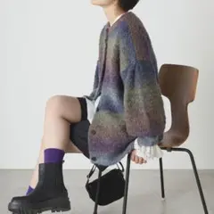 forksy. 2wayブークレニットクルーネックカーディガンのサムネイル