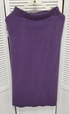 《WE GO》 ウィゴー【L】 パープル カラーリブ編みタイトスカート