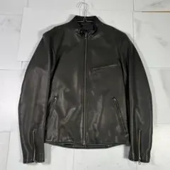 【美品】TETE HOMME シングルライダース 黒 LL サイズ7 YKK tete homme テットオム ライダース ジャケット 革ジャン ブラック 黒